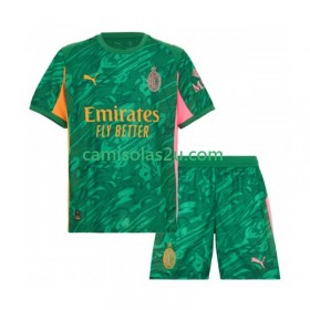 Camisolas de futebol AC Milan Guarda Redes Criança Equipamento Alternativa 2025/26 Manga Curta